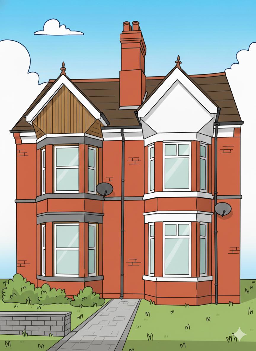 Cartoon ilistaration of Beaman house